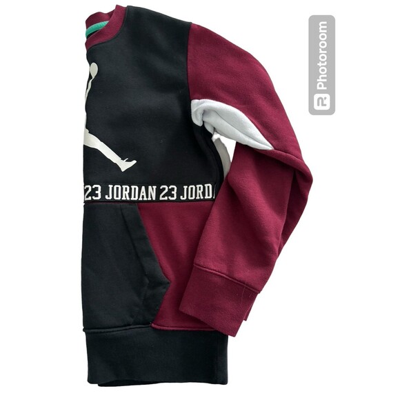 Nike Jordan Logo Stack Sweatshirt Crewneck Boy's Sz M Youth Black Pockets - Picture 4 of 6